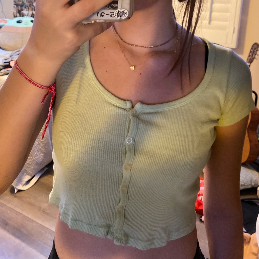 John Galt/ Brandy Melville pastel green zelly top